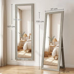 Miroir pleine longueur cadre bois gris