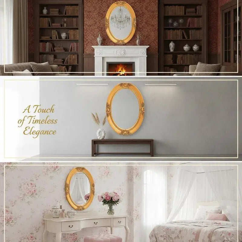Miroir baroque vintage rond biseauté