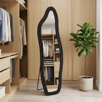 Miroir pleine longueur ondulé velours noir