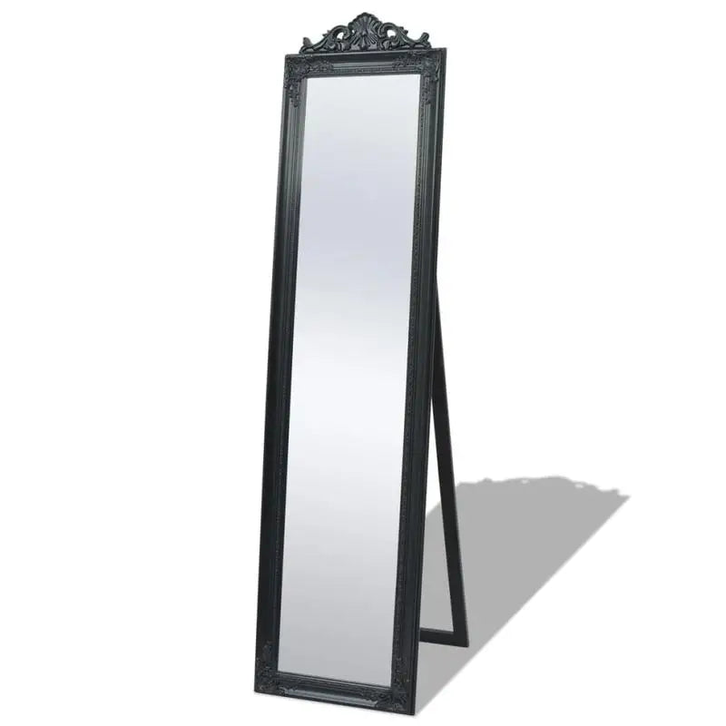 Miroir sur pied baroque noir