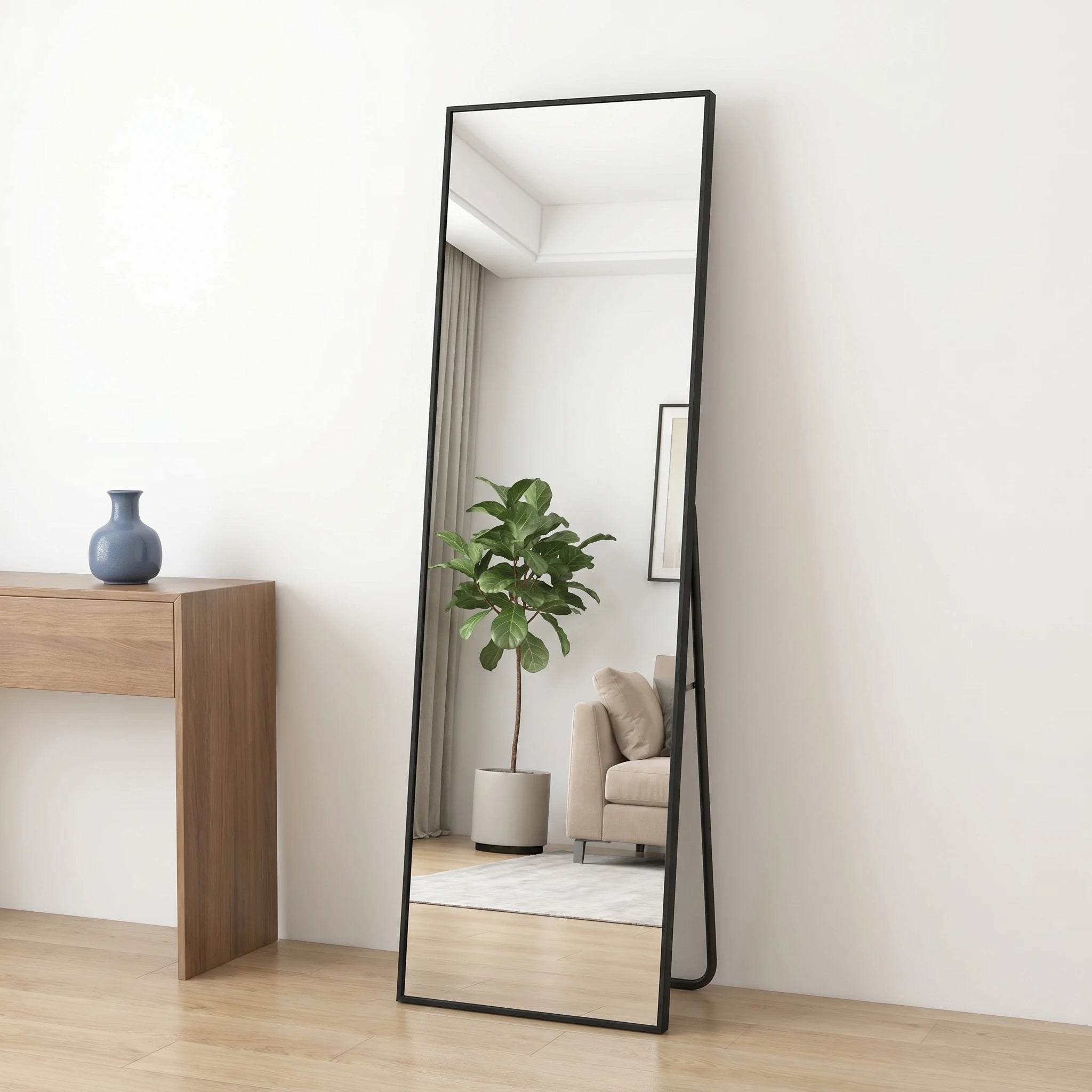 Miroir pleine longueur cadre aluminium noir