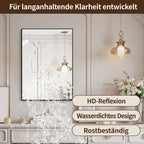 Miroir mural rectangulaire cadre aluminium noir 60x80 cm