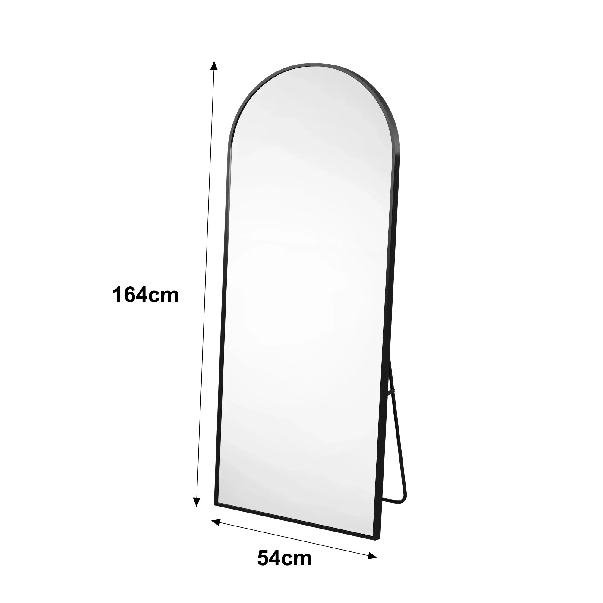 Miroir sur pied incurvé aluminium
