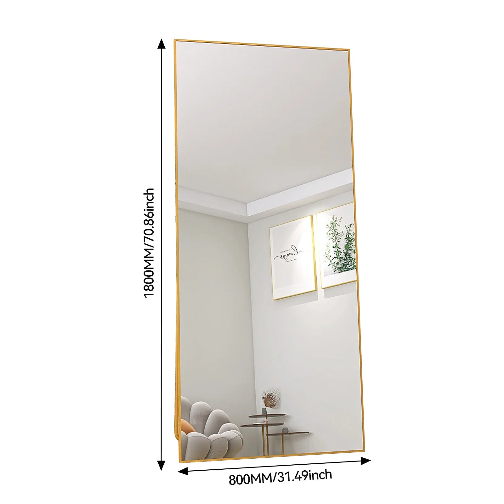 Miroir pleine longueur sur pied ou mural multi-formats