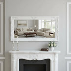 Miroir mural baroque blanc en relief