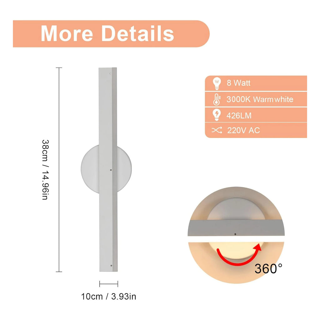 Applique murale LED pivotante coiffeuse