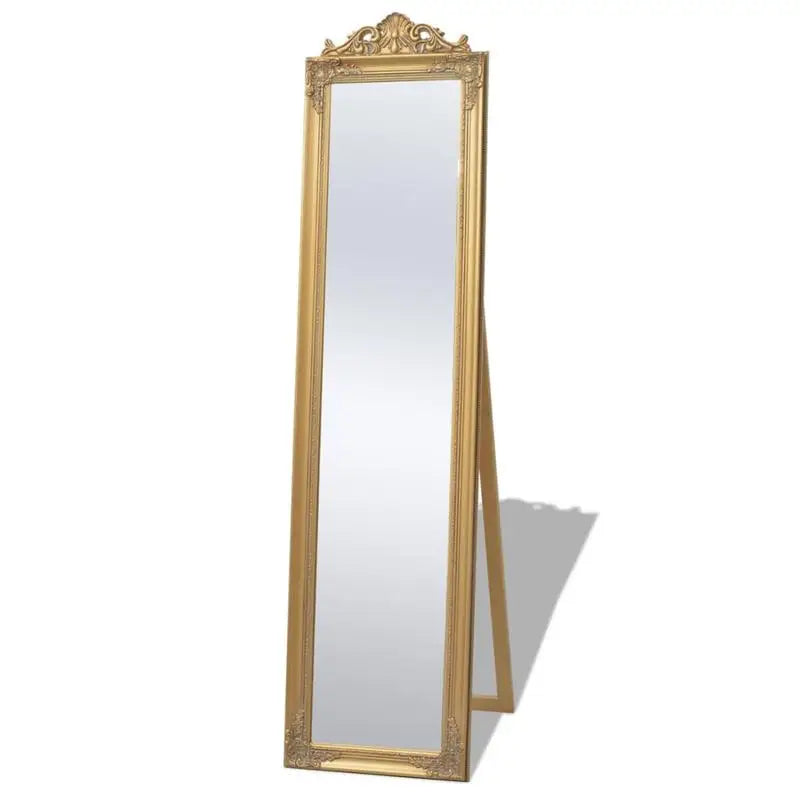 Miroir sur pied baroque doré