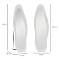 Miroir pleine longueur ondulé velours blanc