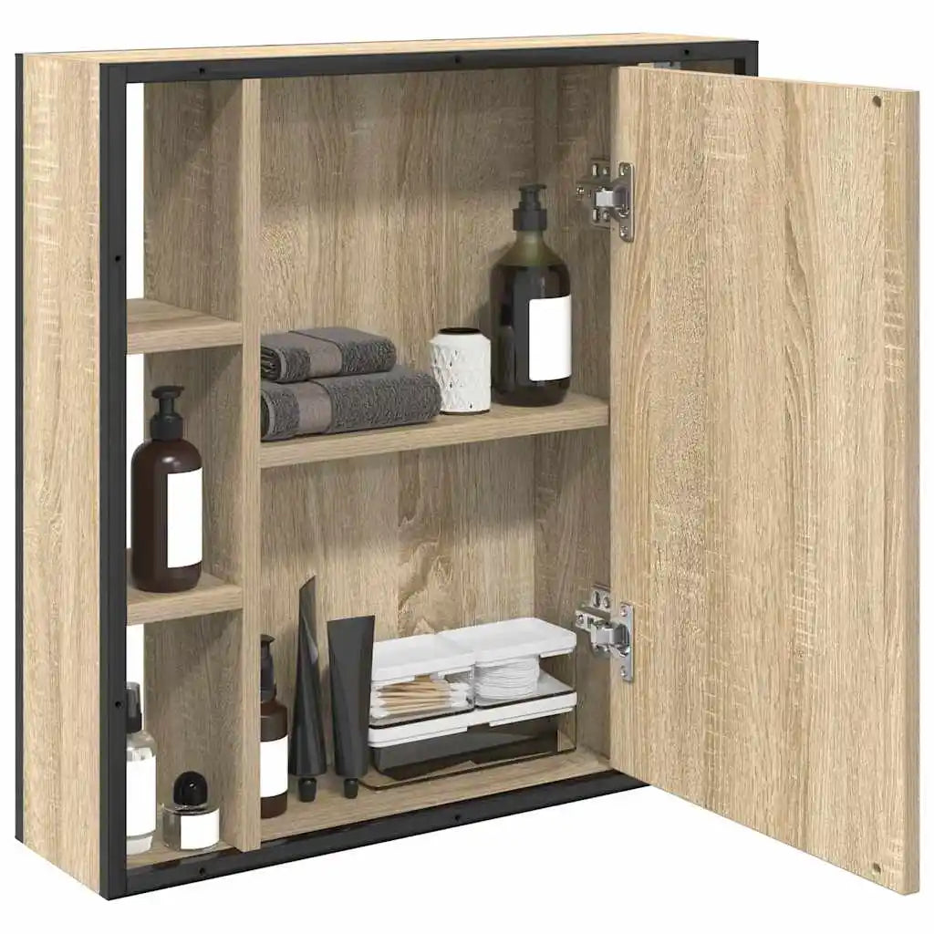 Armoire de toilette beige grand rangement