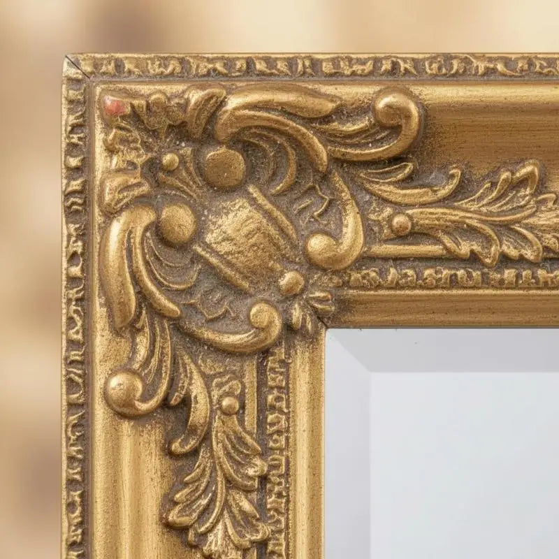 Miroir sur pied baroque doré