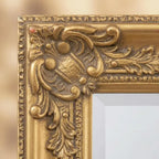 Miroir sur pied baroque doré
