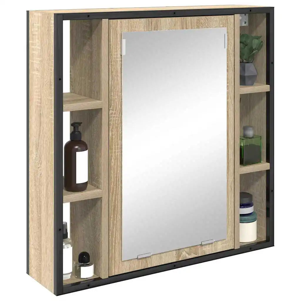 Armoire de toilette beige grand rangement