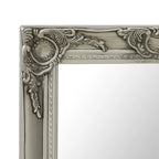 Miroir mural baroque argenté carré