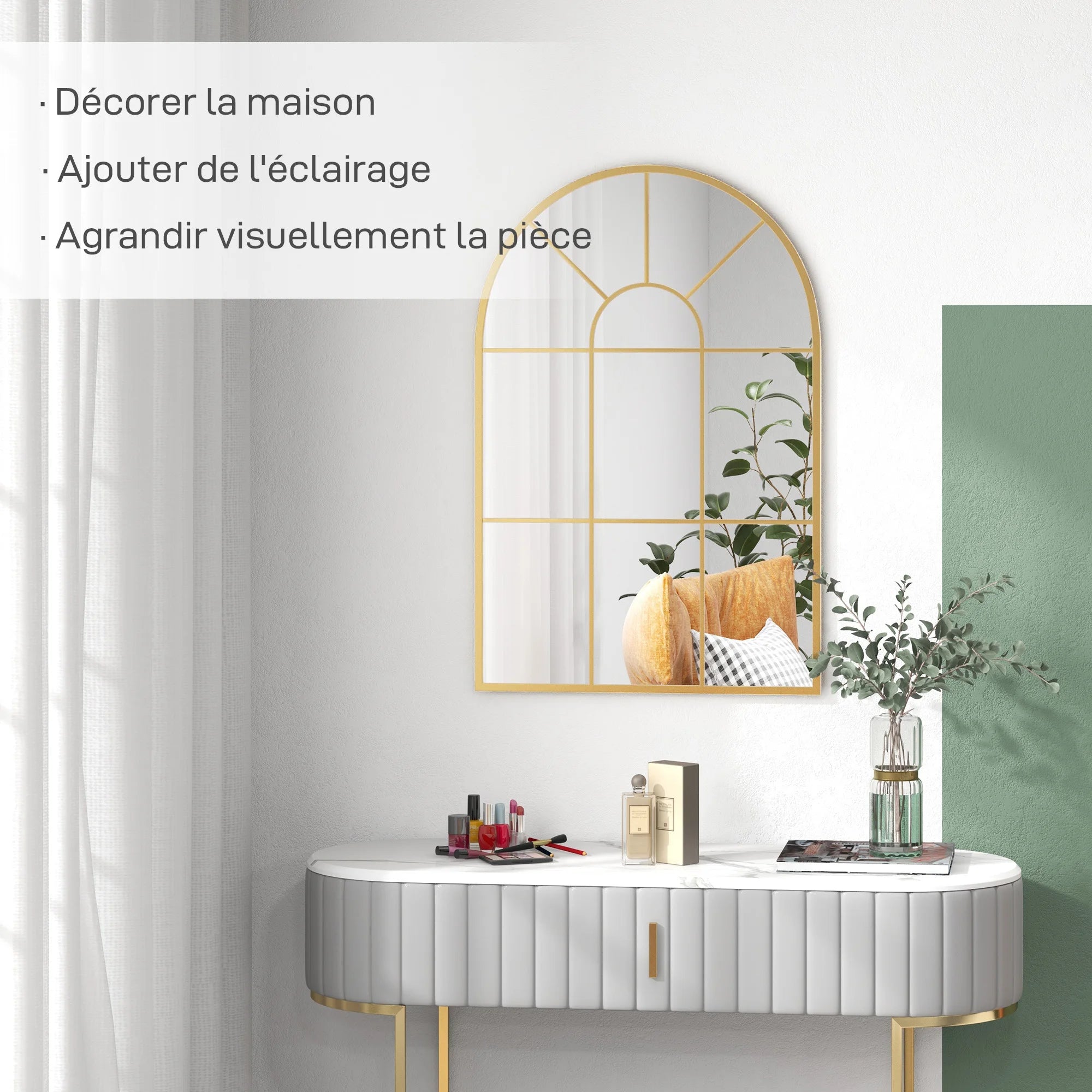 Miroir arche industriel métal HOMCOM