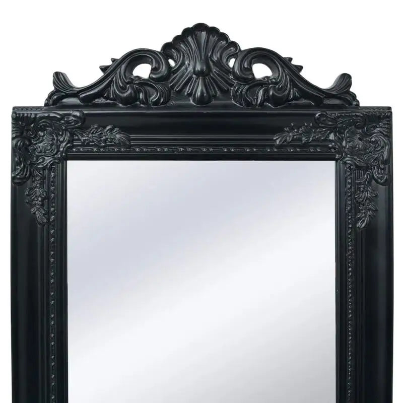 Miroir sur pied baroque noir