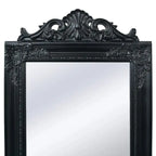 Miroir sur pied baroque noir