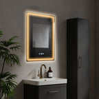 Miroir LED étanche affichage heure et température