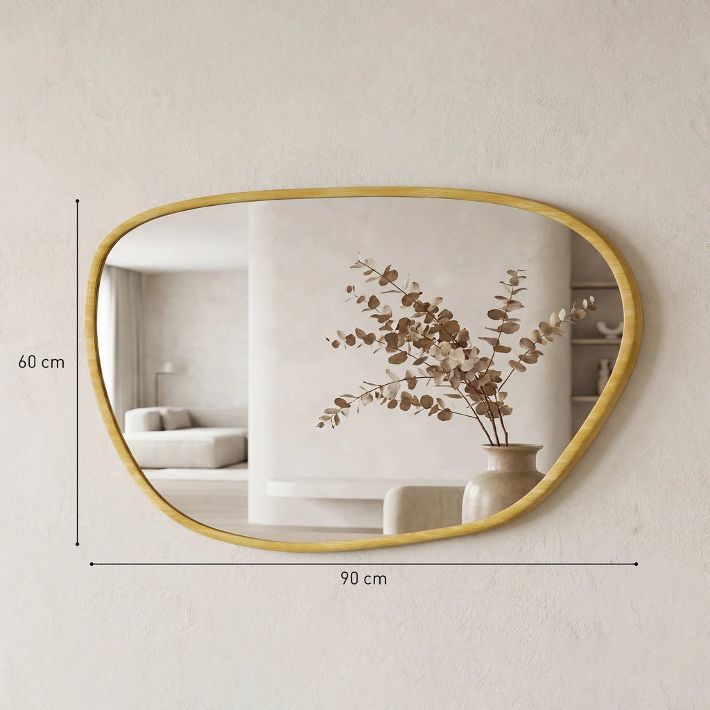 Miroir mural organique asymétrique
