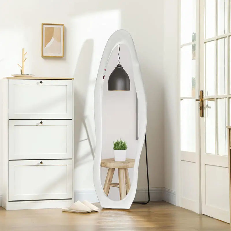Miroir pleine longueur ondulé velours