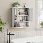 Armoire de toilette blanche étagère ajustable