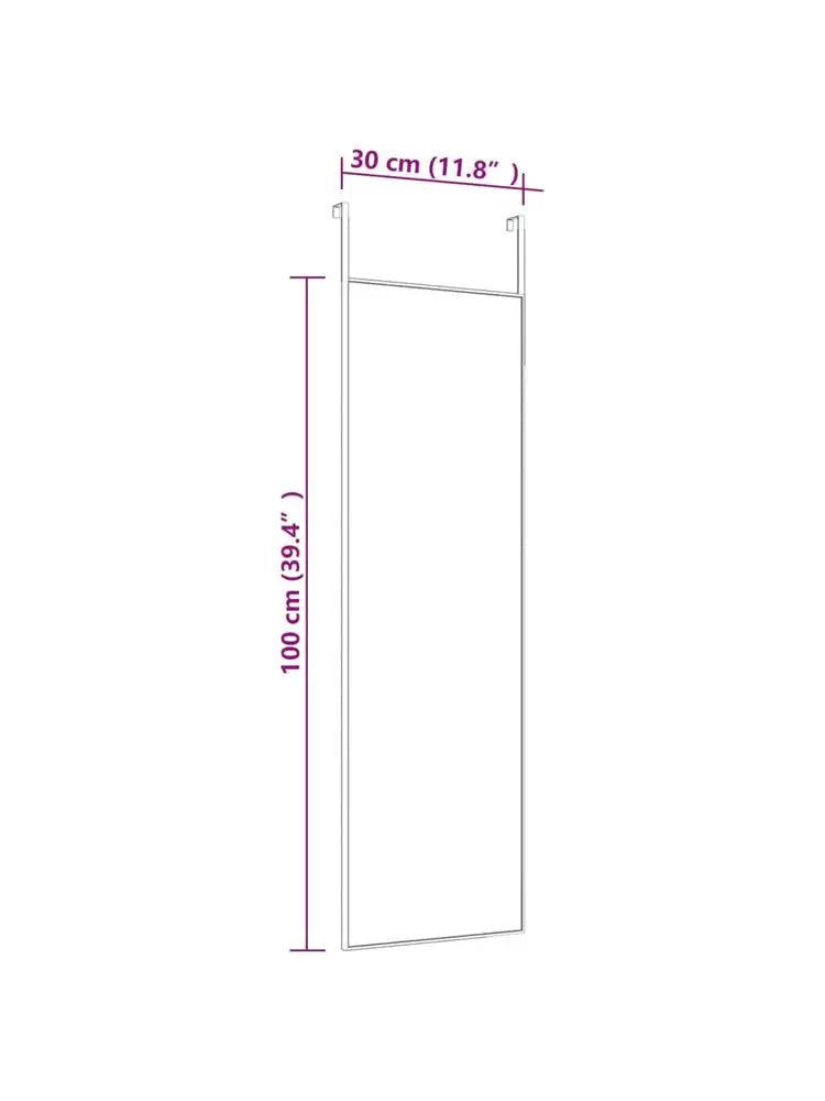Miroir de porte noir minimaliste