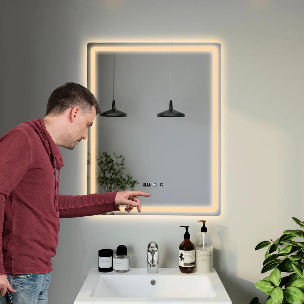 Miroir LED salle de bain anti-buée tactile