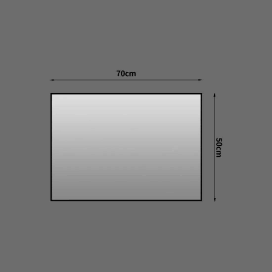 Miroir mural rectangulaire cadre aluminium noir 60x80 cm