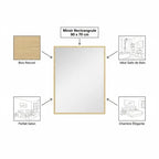 Miroir rectangulaire bois naturel