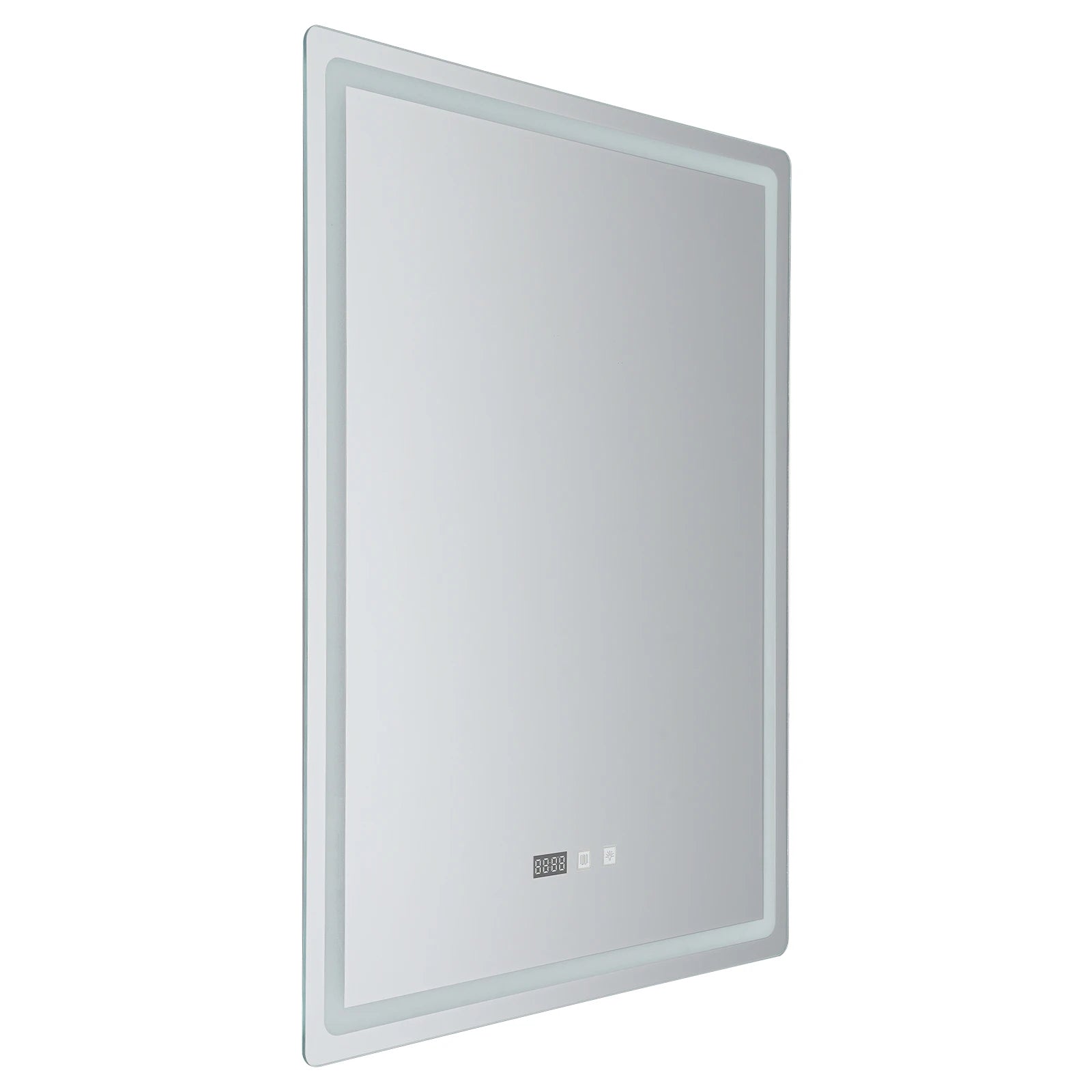 Miroir LED étanche affichage heure et température