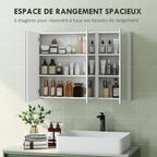Armoire de toilette miroir 3 portes HOMCOM