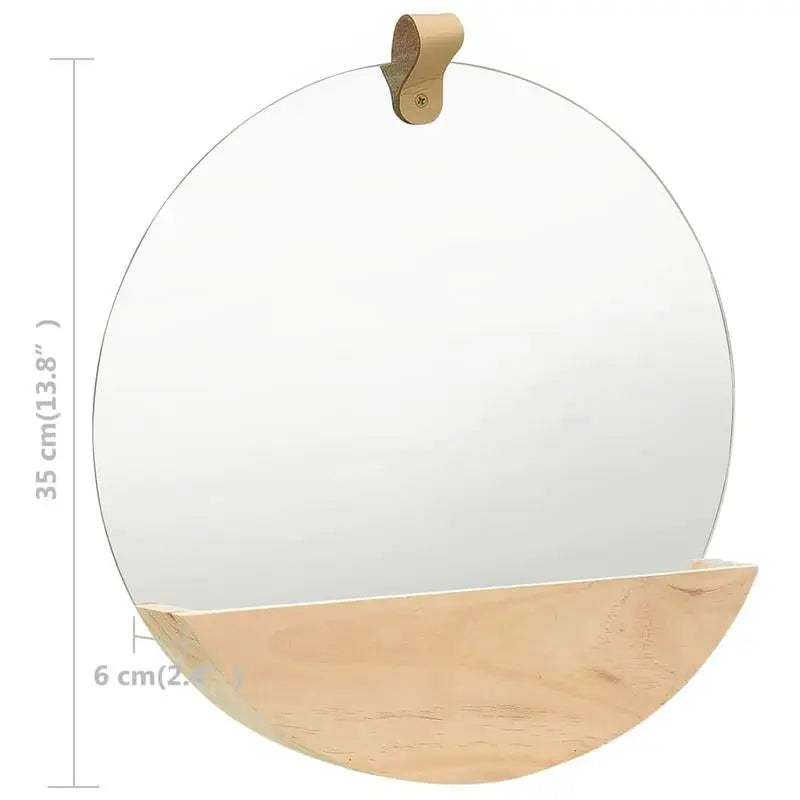 Miroir bois étagère intégrée