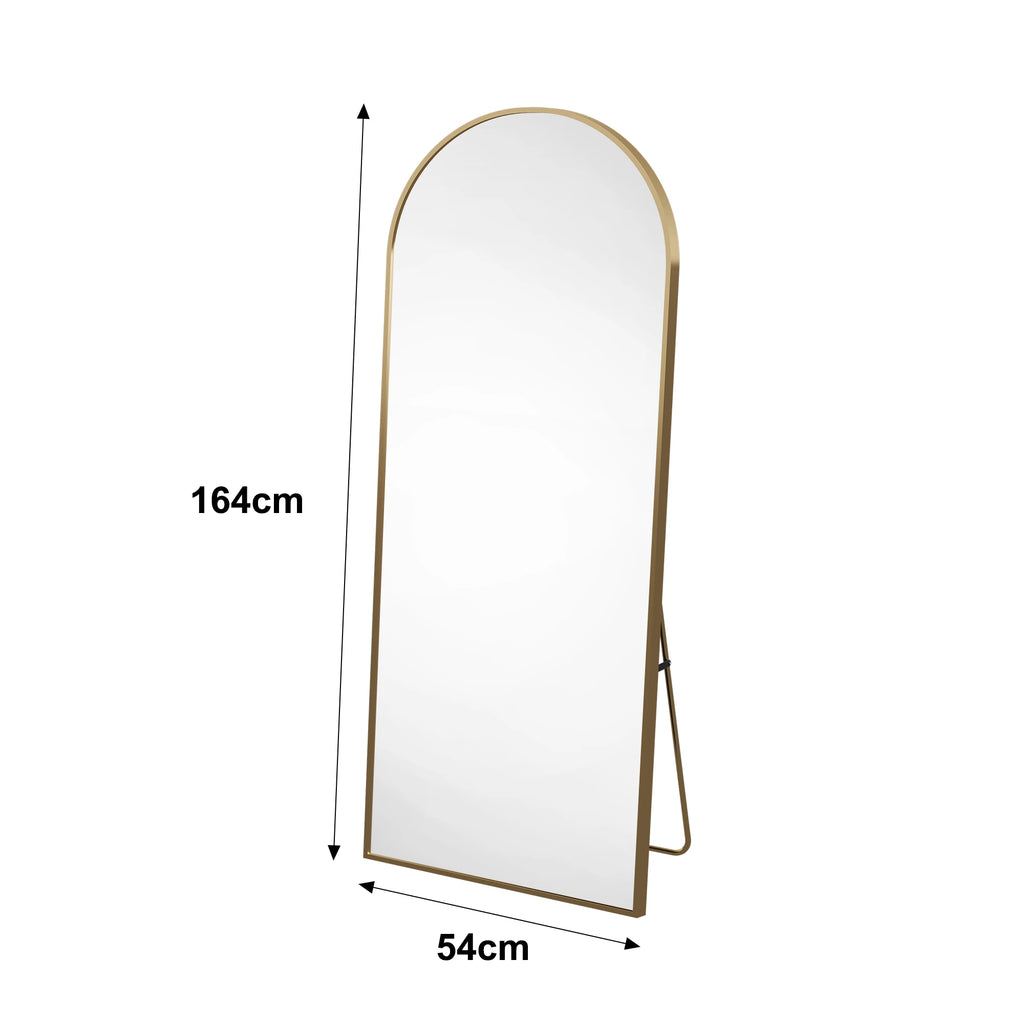 Miroir sur pied incurvé aluminium