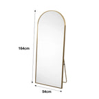 Miroir sur pied incurvé aluminium
