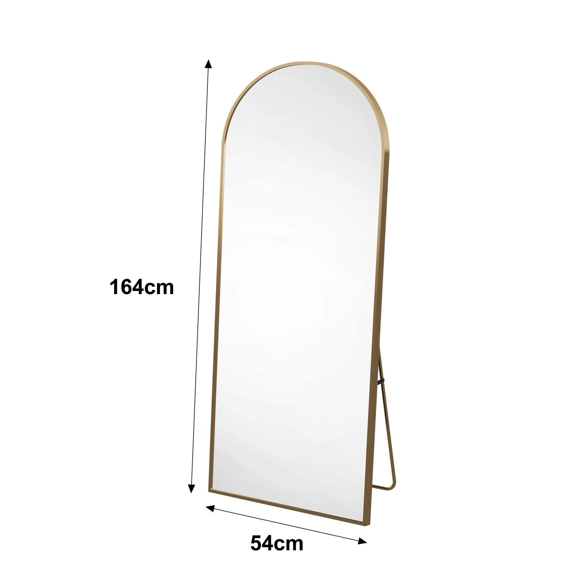 Miroir sur pied incurvé aluminium