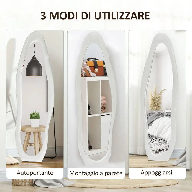 Miroir pleine longueur ondulé velours