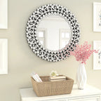 Miroir rond accent cristal luxe