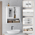 Armoire de toilette blanche étagère ajustable