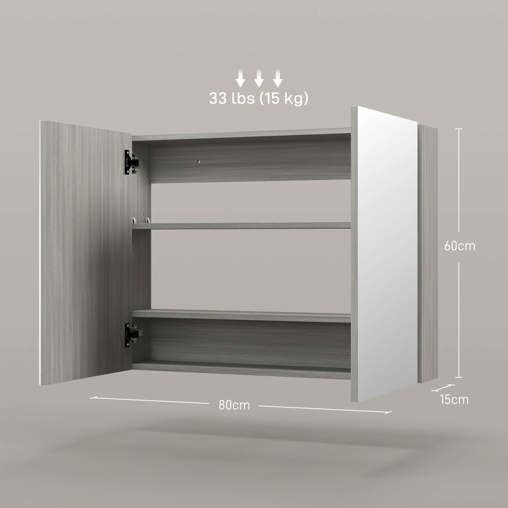 Armoire de toilette grise grand format