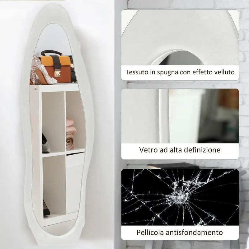 Miroir pleine longueur ondulé velours