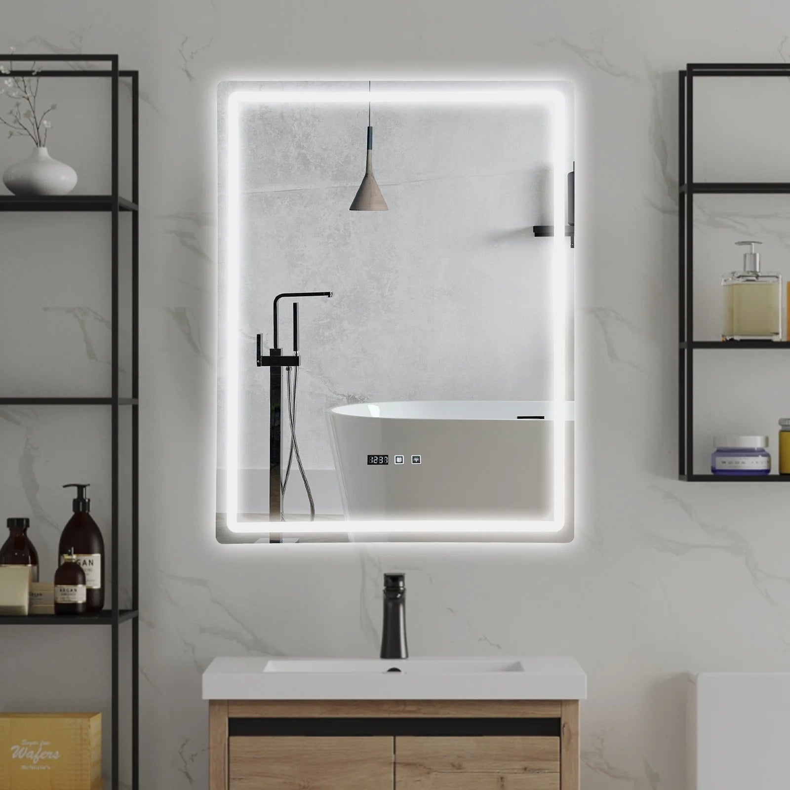 Miroir LED salle de bain anti-buée tactile
