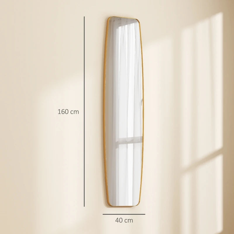 Miroir Doré Style Fenêtre Ovale Allongé