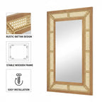 Miroir rotin décoratif bois naturel