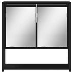 Armoire de toilette noire bois grand rangement