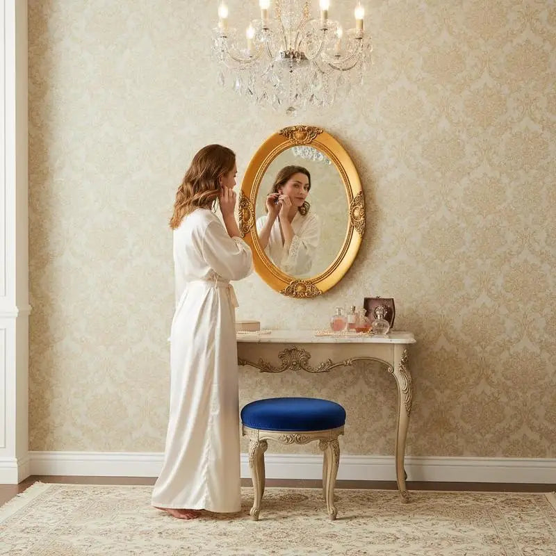 Miroir baroque vintage rond biseauté