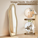 Miroir sur pied ondulé asymétrique flanelle