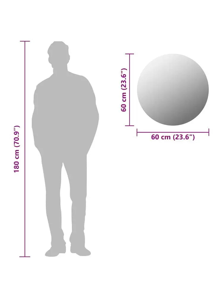 Miroir rond verre 60 cm