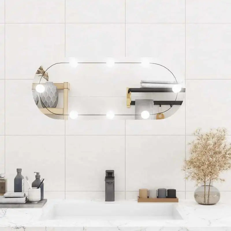 Miroir LED ovale à lumière colorée