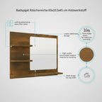 Miroir salle de bain tablette chêne fumé