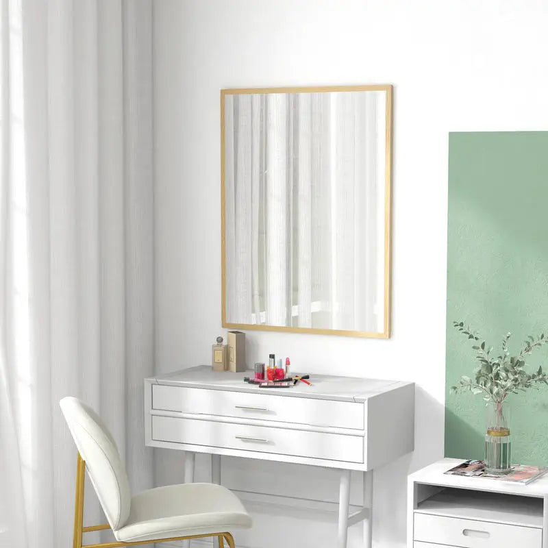 Miroir rectangulaire effet bois grand format