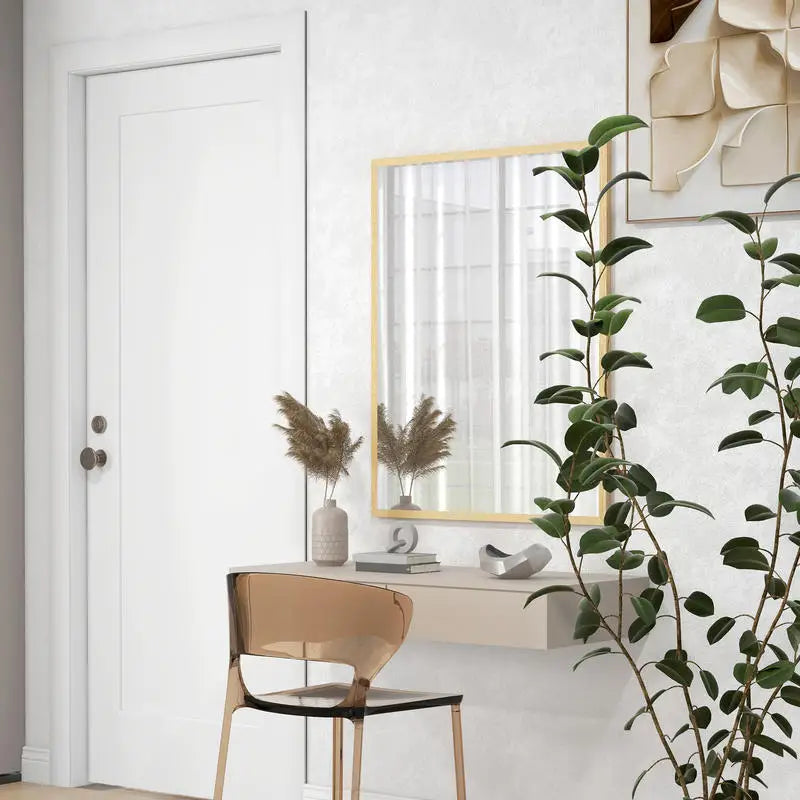 Miroir rectangulaire effet bois grand format